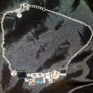 Swarovski Necklace Blue and White abstract